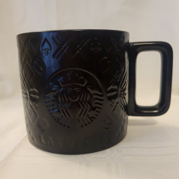 2023 Starbucks Las Vegas Coffee Tea Mug Black All Over Poker Collection 14 oz - Picture 1 of 5